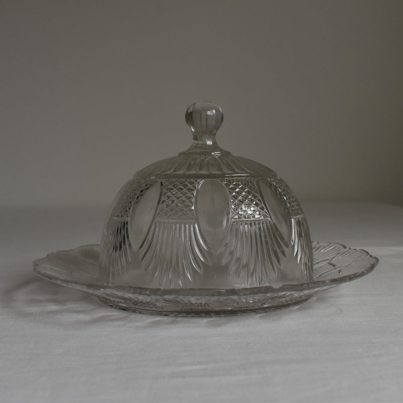 Vintage Glass Dome & Plate BAYEL