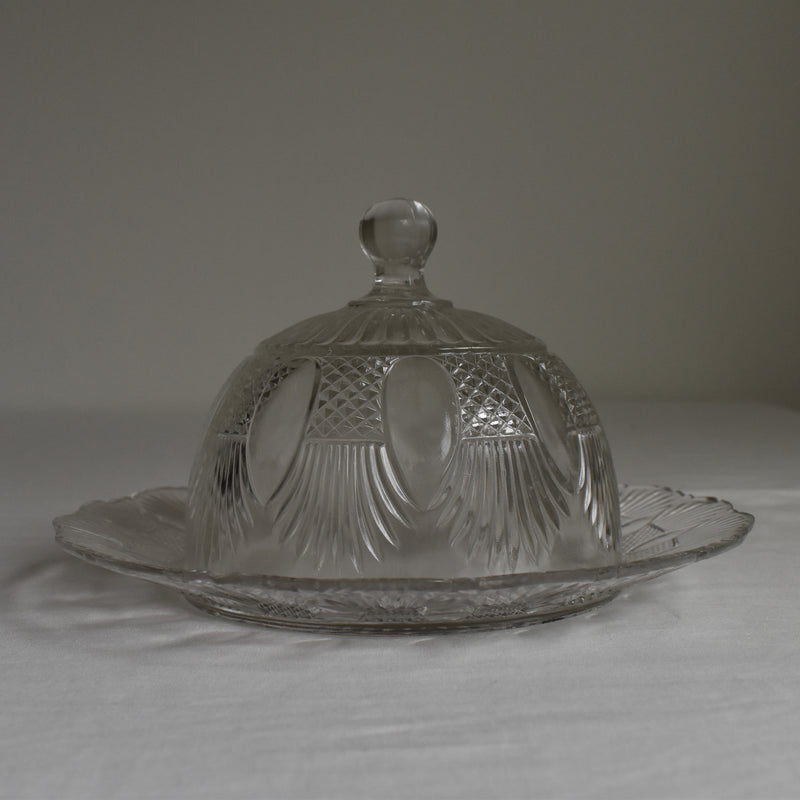 Vintage Glass Dome & Plate BAYEL