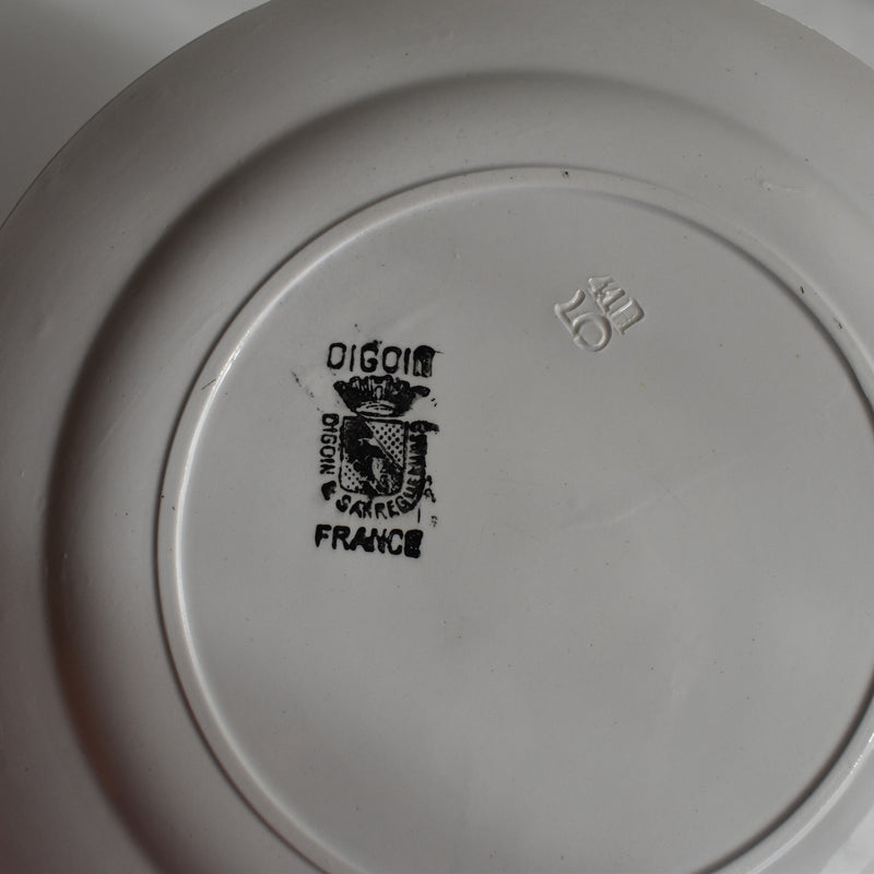 Vintage Dessert Plate, Digoin Sarreguemines, White C
