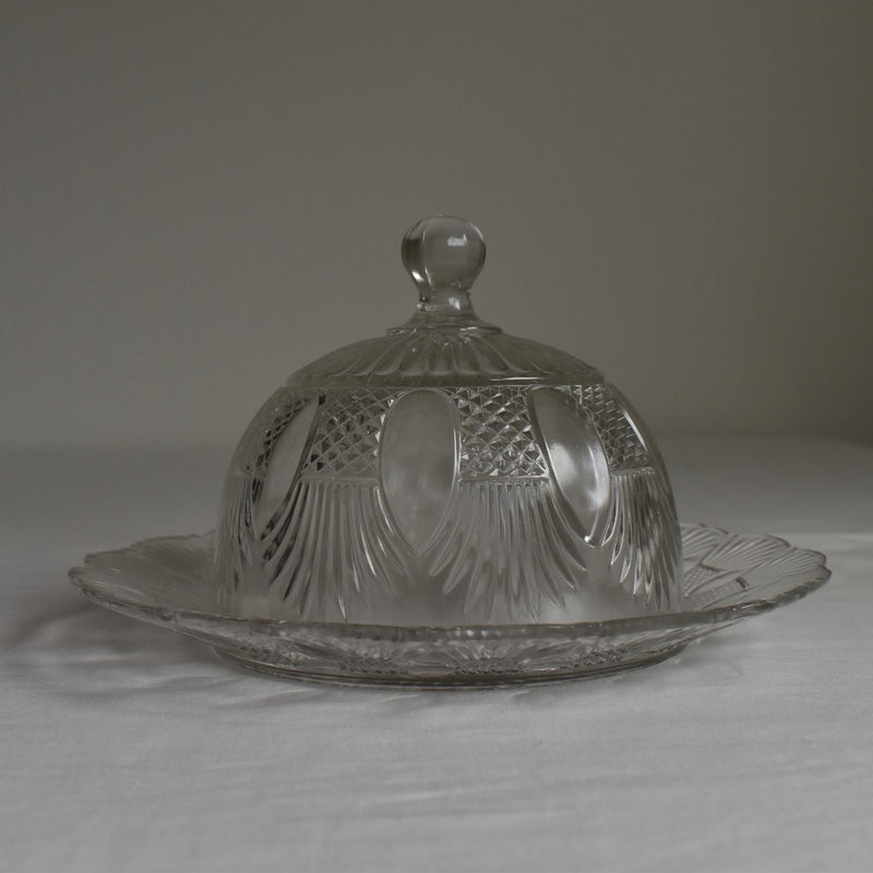 Vintage Glass Dome & Plate BAYEL