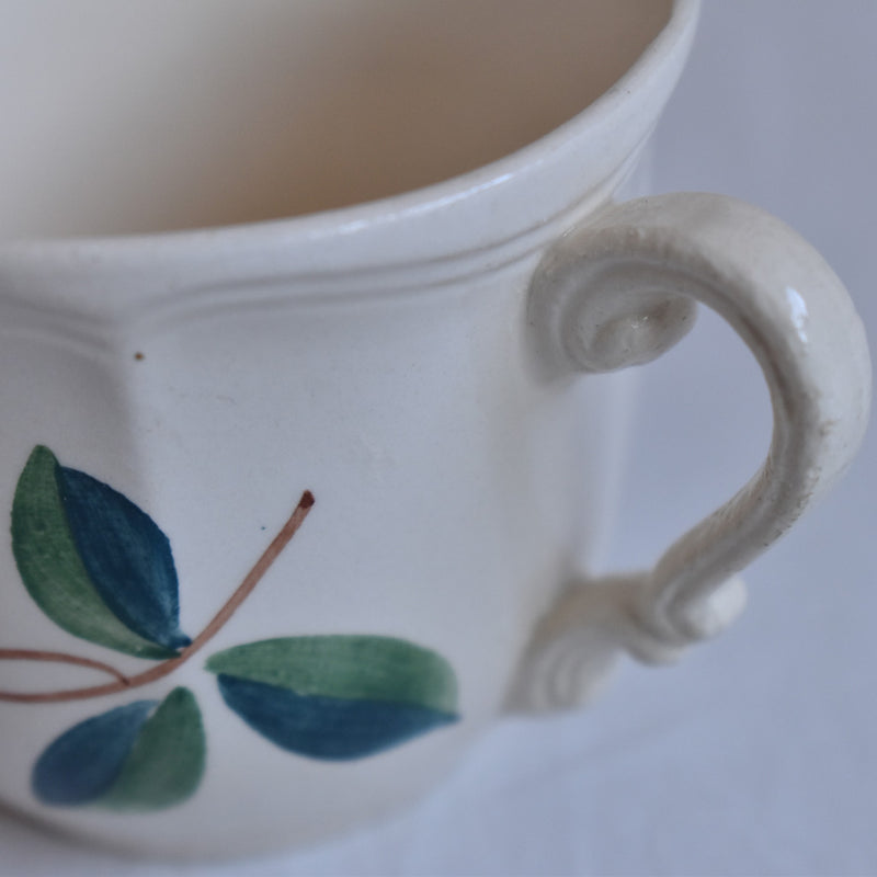 Vintage Cup, Digoin & Sarreguemines, Fleur de Lis Rim