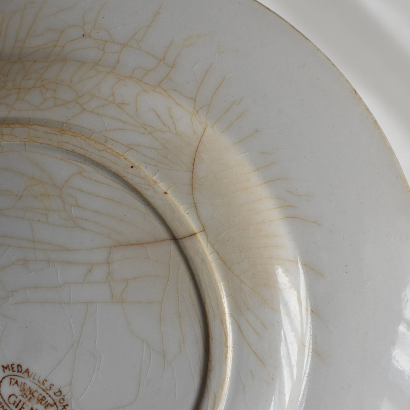Antique Dessert Plate Gien Fauvette E
