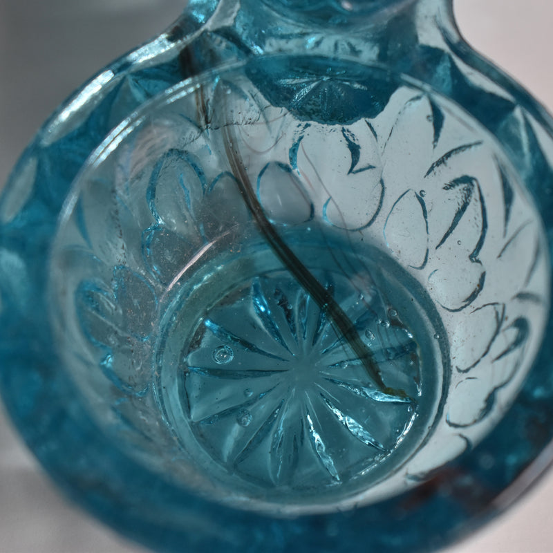 Vintage Glass Salt & Pepper Shakers - Blue