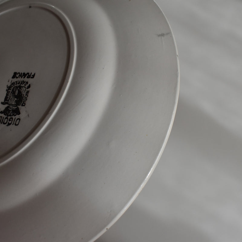 Vintage Dessert Plate, Digoin Sarreguemines, White C