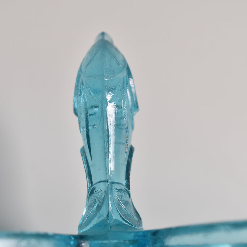 Vintage Glass Salt & Pepper Shakers - Blue