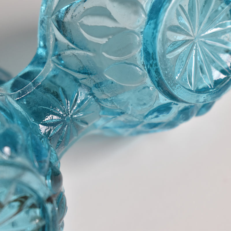 Vintage Glass Salt & Pepper Shakers - Blue