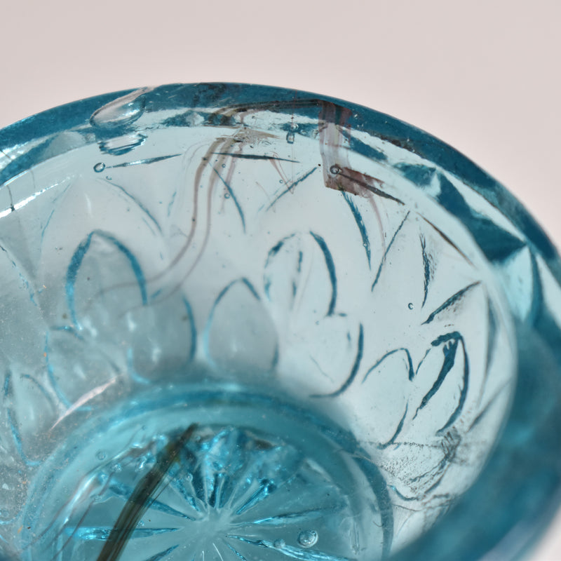 Vintage Glass Salt & Pepper Shakers - Blue