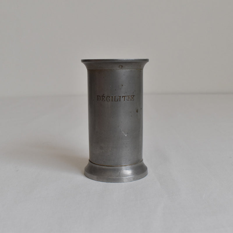 Vintage Pewter Measuring Cups JR Set of 2