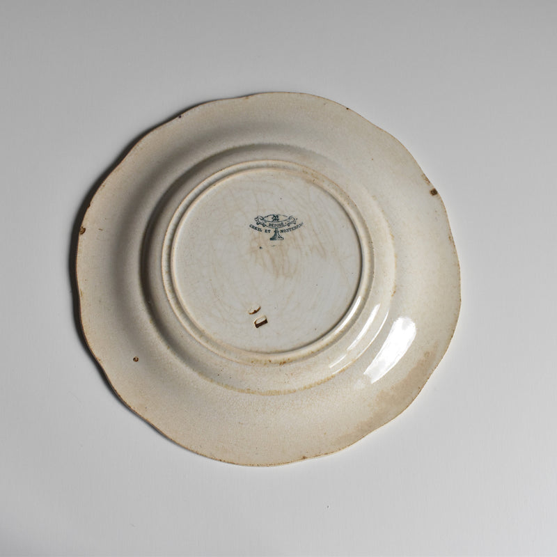 Antique dessert plate, Creil-Montereau, Balivernes N1
