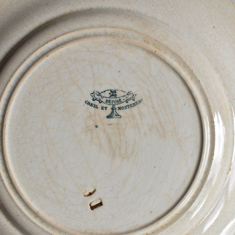 Antique dessert plate, Creil-Montereau, Balivernes N1