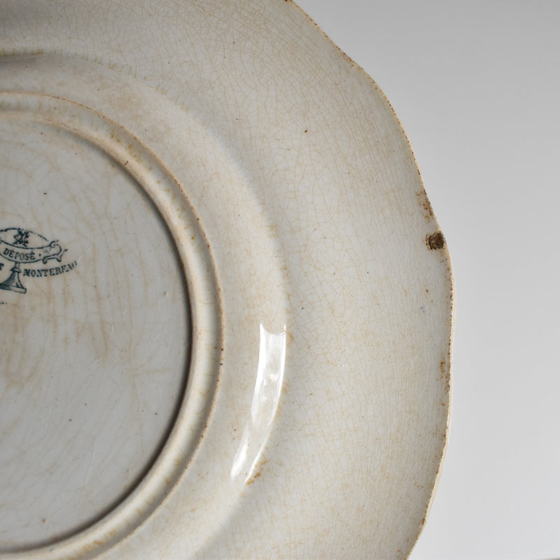 Antique dessert plate, Creil-Montereau, Balivernes N1