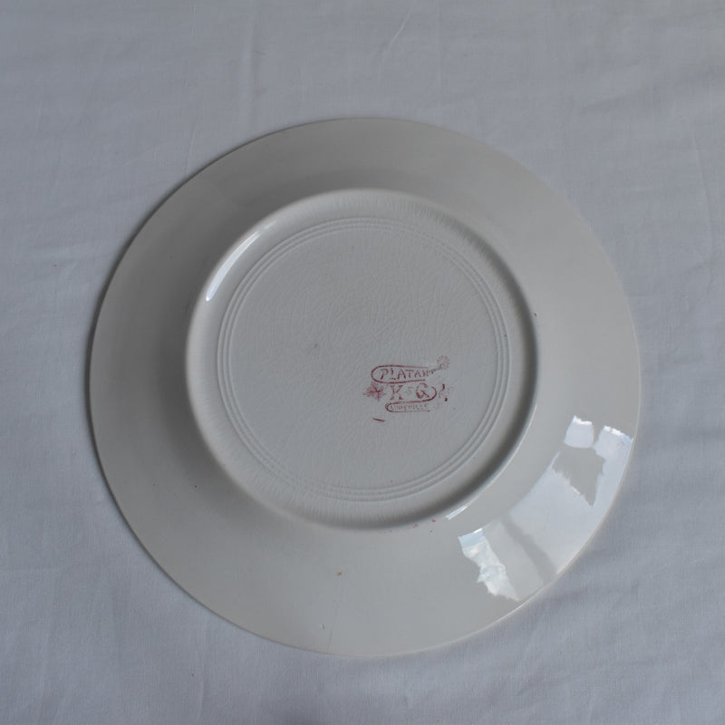 Antique Plate K&G Lunéville Platane Z6