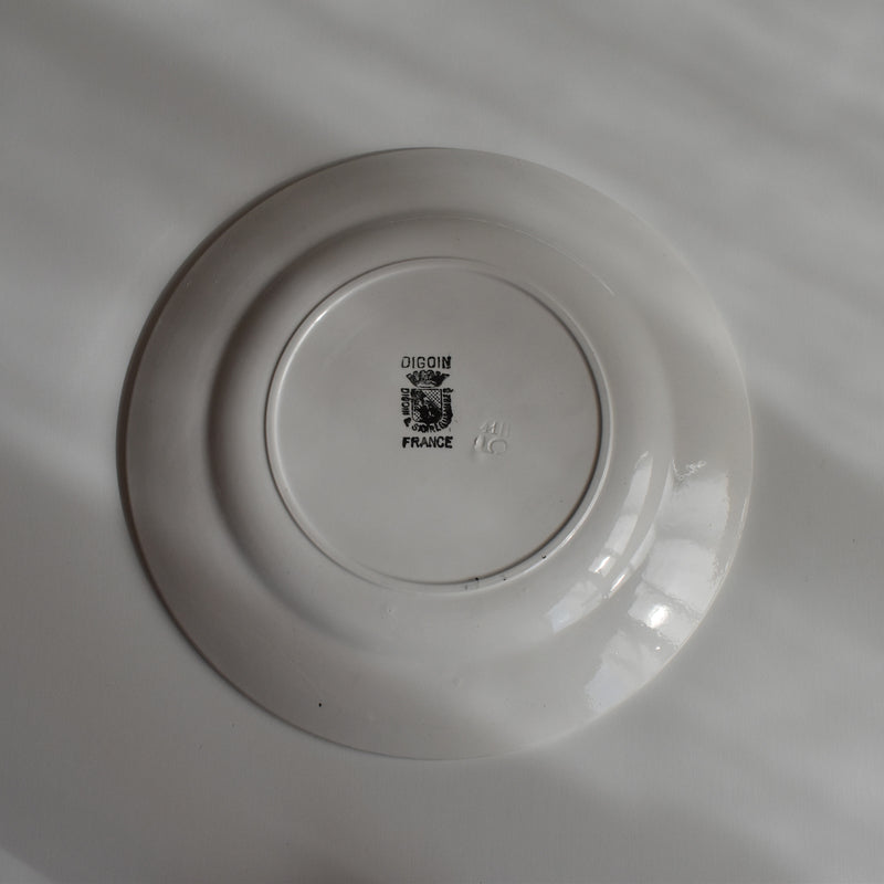 Vintage Dessert Plate, Digoin Sarreguemines, White D