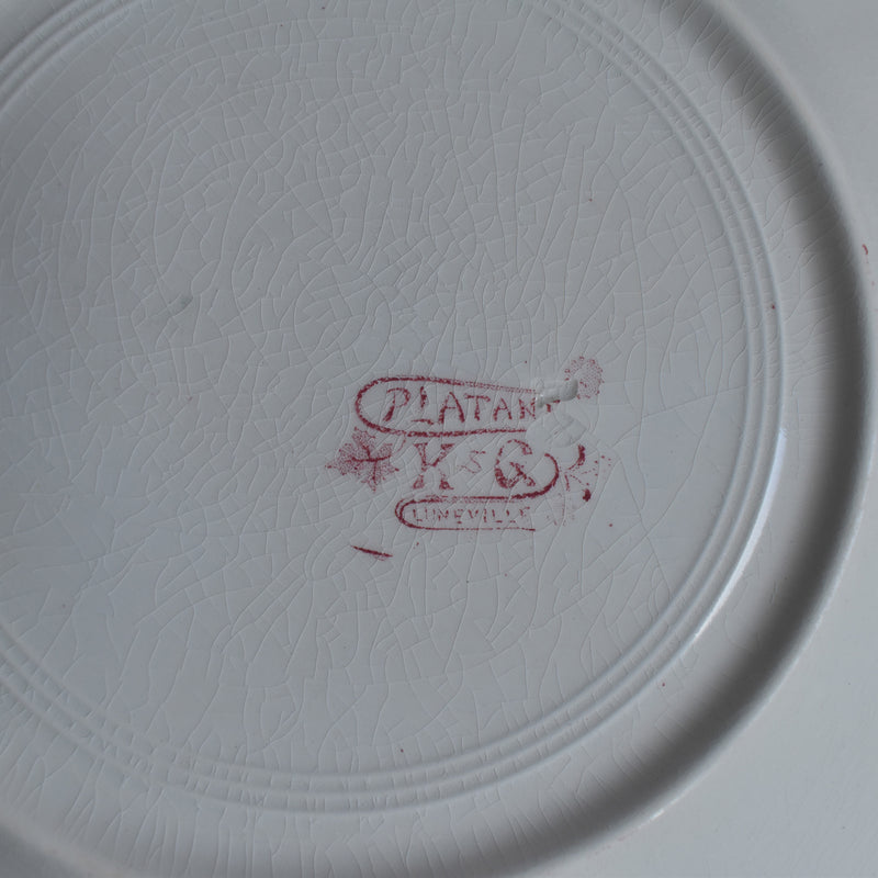 Antique Plate K&G Lunéville Platane Z6