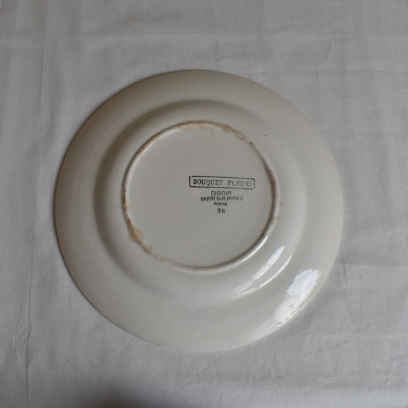 Vintage Plate Digoin & Sarreguemines Bouquet Fleuri A
