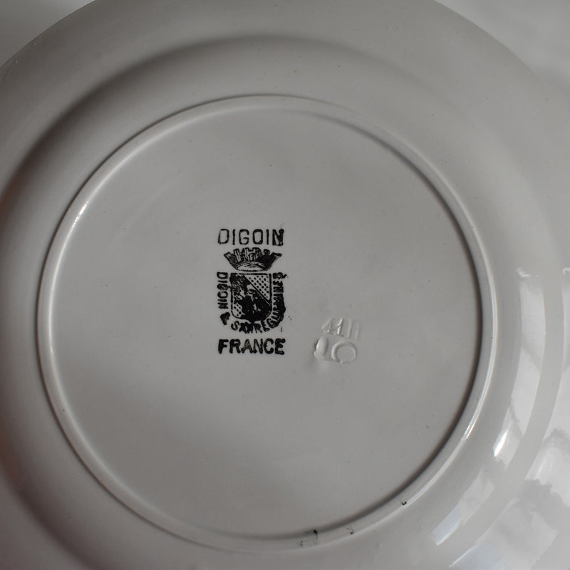 Vintage Dessert Plate, Digoin Sarreguemines, White D