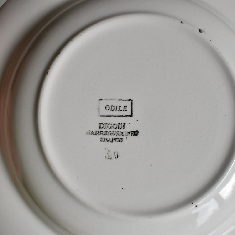 Vintage Deep Plate, Digoin & Sarreguemines, Odile A