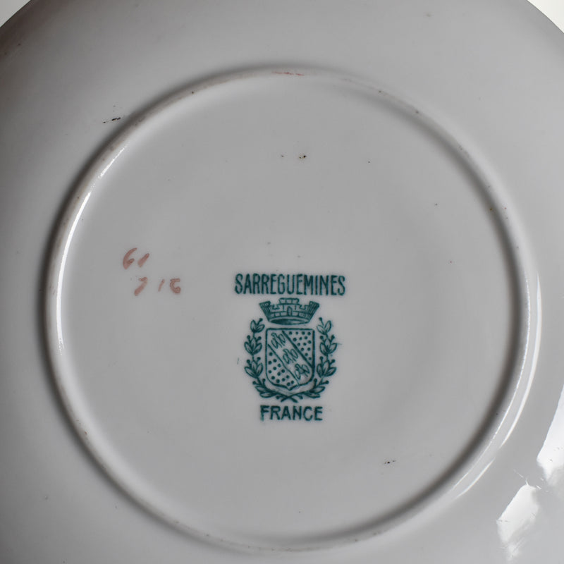 Antique teacup and saucer, Sarreguemines Minton 216 A