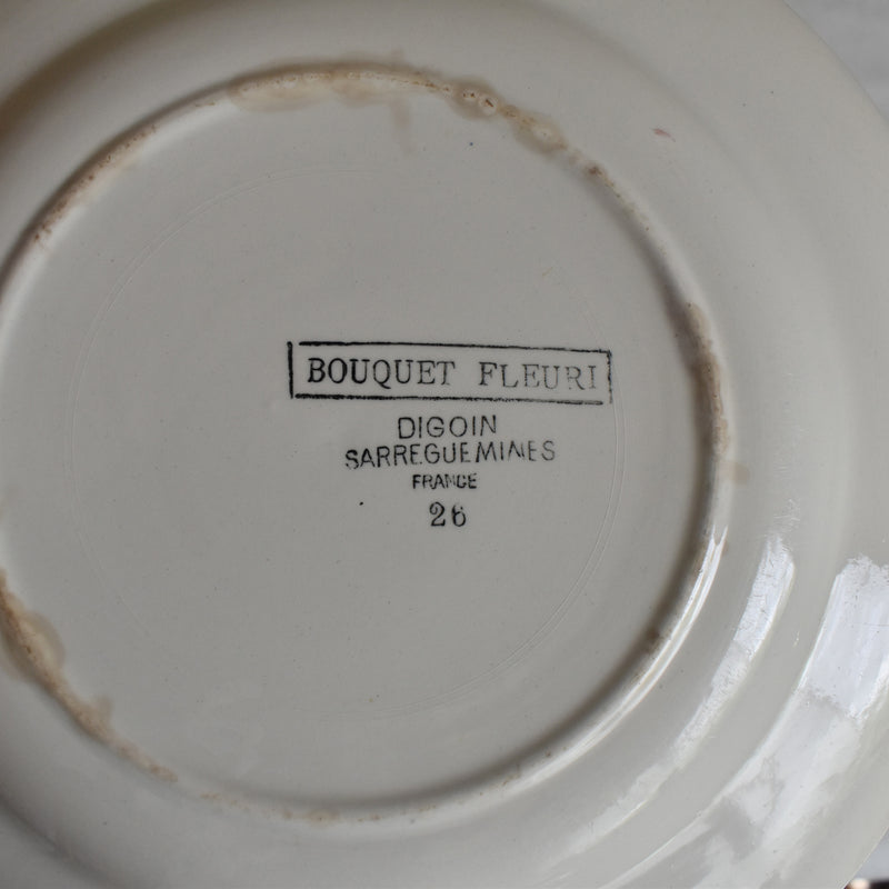 Vintage Plate Digoin & Sarreguemines Bouquet Fleuri A