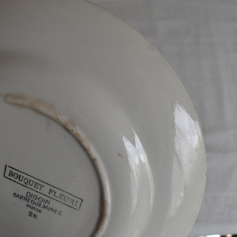 Vintage Plate Digoin & Sarreguemines Bouquet Fleuri A