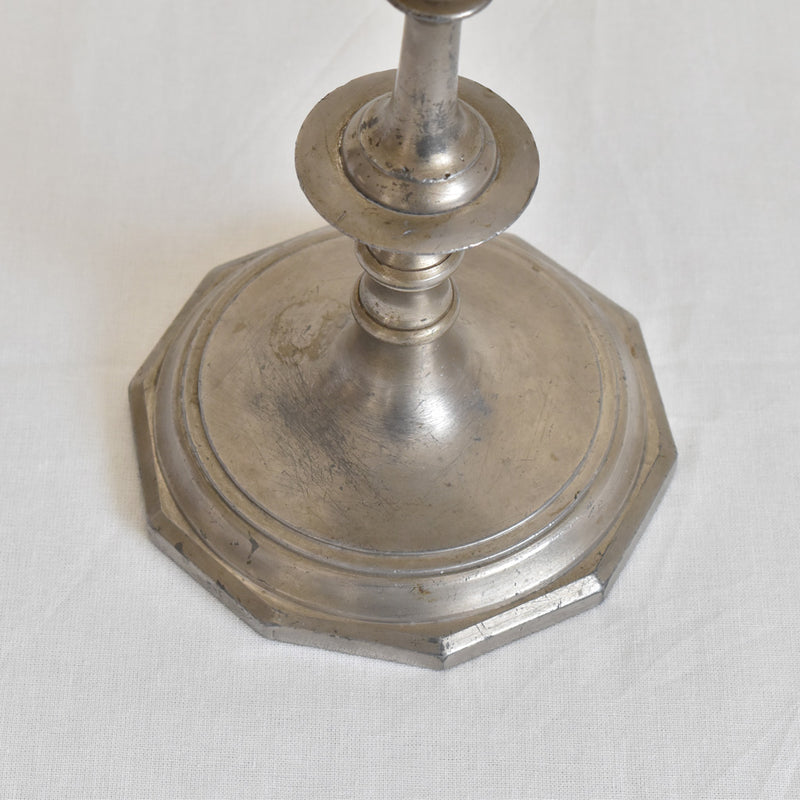 ヴィンテージ　ピューター&アイアン　キャンドルホルダー