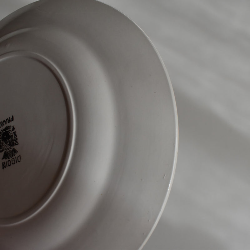 Vintage Dessert Plate, Digoin Sarreguemines, White D