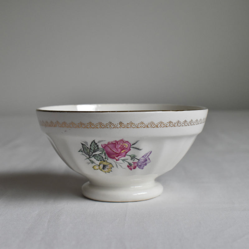 Vintage Cafe au Lait Bowl Digoin & Sarreguemines Bouquet A