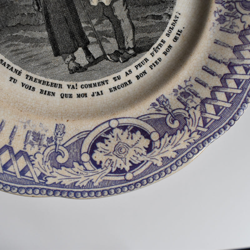 Antique dessert plate, Creil-Montereau, Balivernes N1