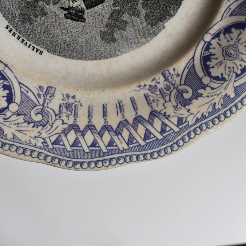 Antique dessert plate, Creil-Montereau, Balivernes N1