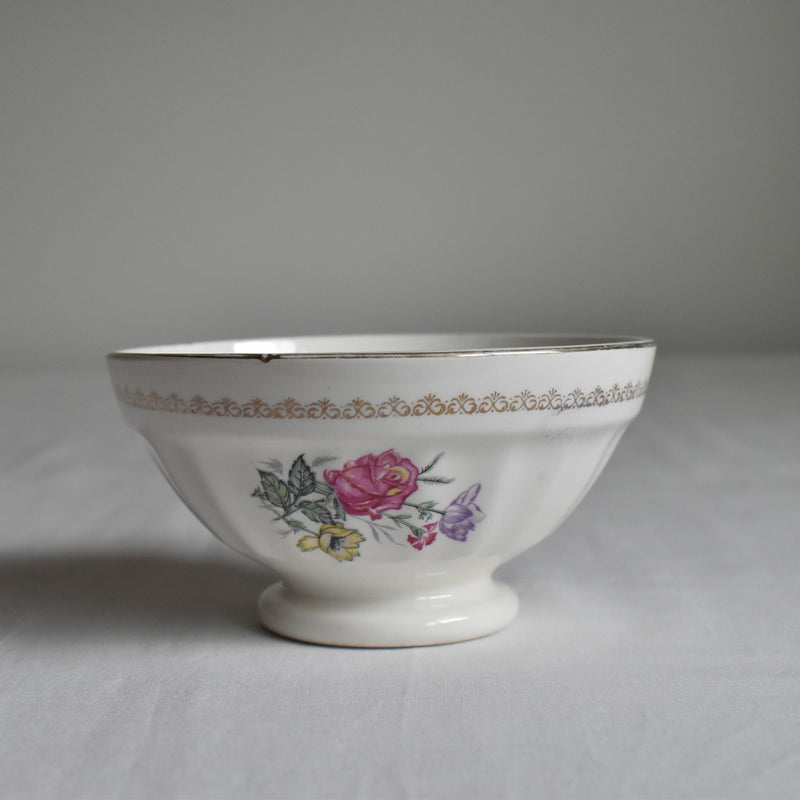 Vintage Cafe au Lait Bowl Digoin & Sarreguemines Bouquet A