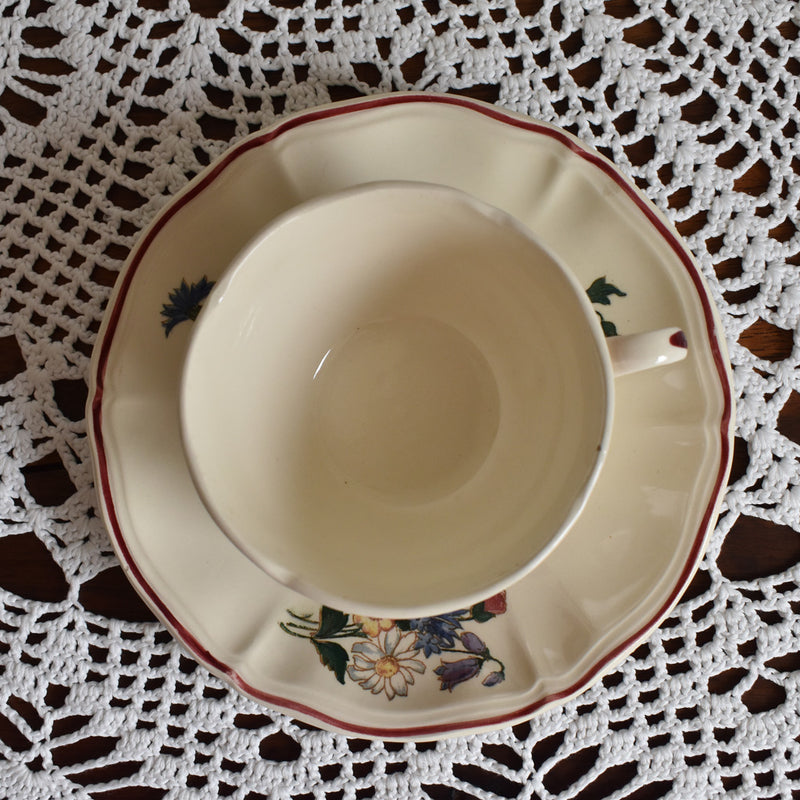 Vintage Cup & Saucer Digoin & Sarreguemines Agreste A