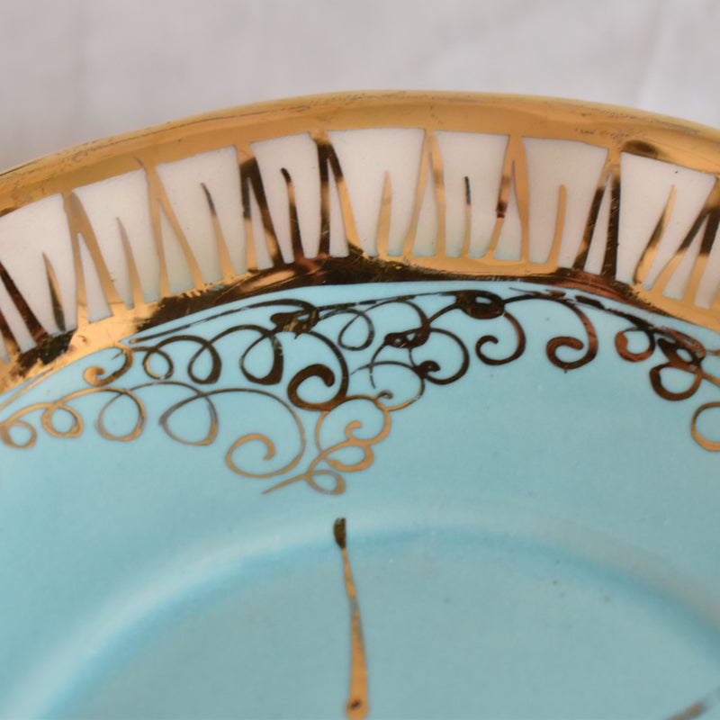 ア.ドラサンヴァル A.Dressinval コーヒーカップ＆ソーサー ライトグリーン＆ブルー