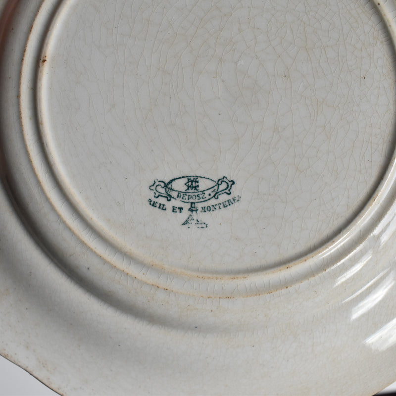 Antique dessert plate, Creil et Montereau, Balivernes N2