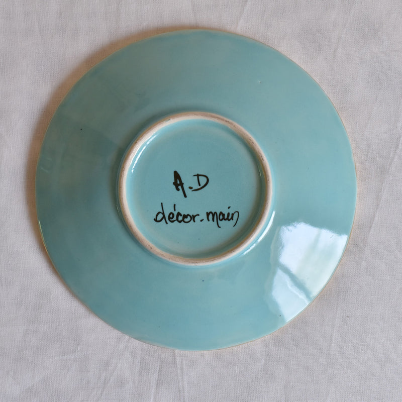 ア.ドラサンヴァル A.Dressinval コーヒーカップ＆ソーサー ライトグリーン＆ブルー