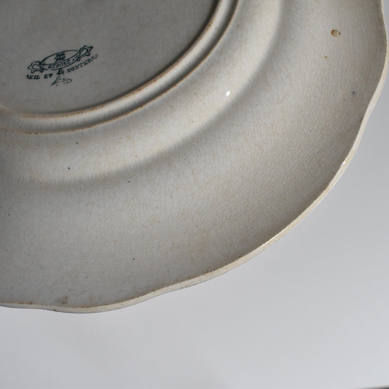 Antique dessert plate, Creil et Montereau, Balivernes N2