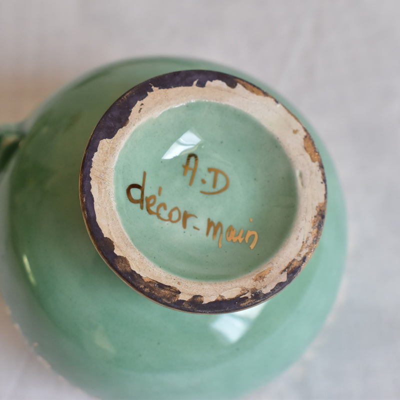 ア.ドラサンヴァル A.Dressinval コーヒーカップ＆ソーサー ライトグリーン＆ブルー