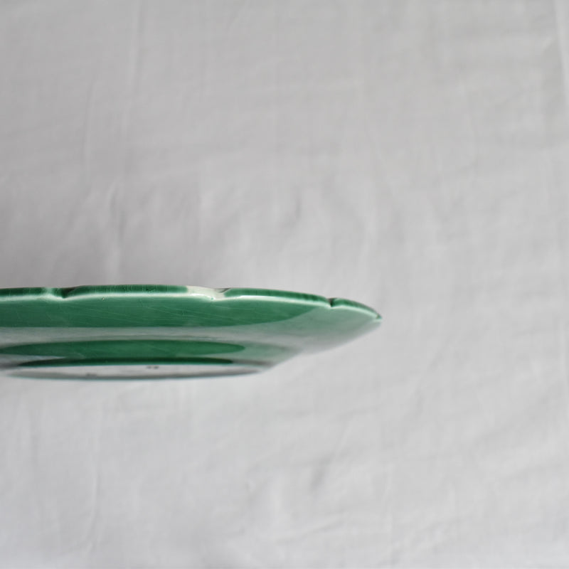 Antique Dessert Plate, Sarreguemines, Barbotine, Vigne Verte D