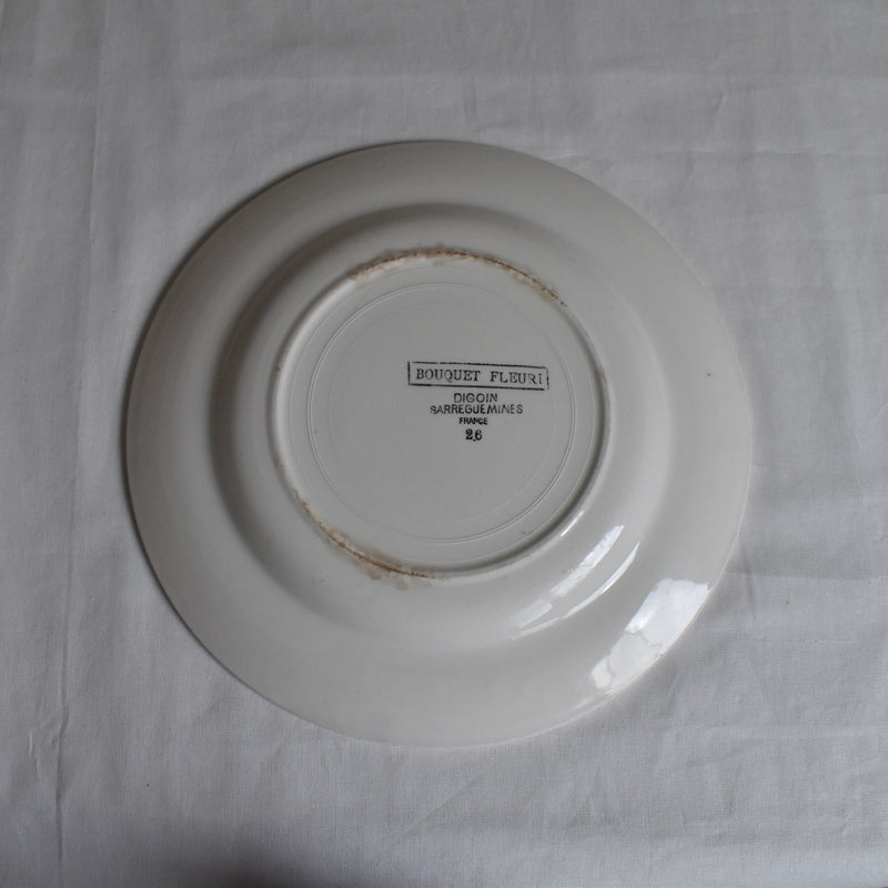 Vintage Plate Digoin & Sarreguemines Bouquet Fleuri B