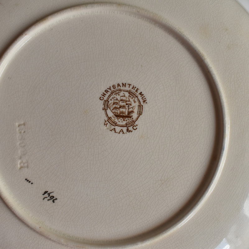 Antique Plate: W.A.A. & Cie Chrysanthemum