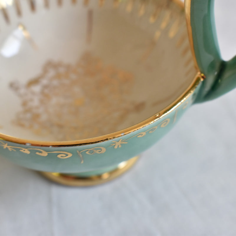 ア.ドラサンヴァル A.Dressinval コーヒーカップ＆ソーサー ライトグリーン＆ブルー