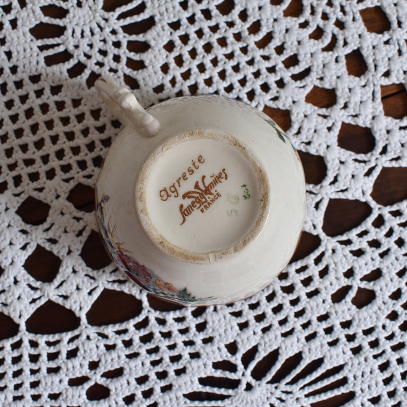 Vintage Cup & Saucer Digoin & Sarreguemines Agreste A