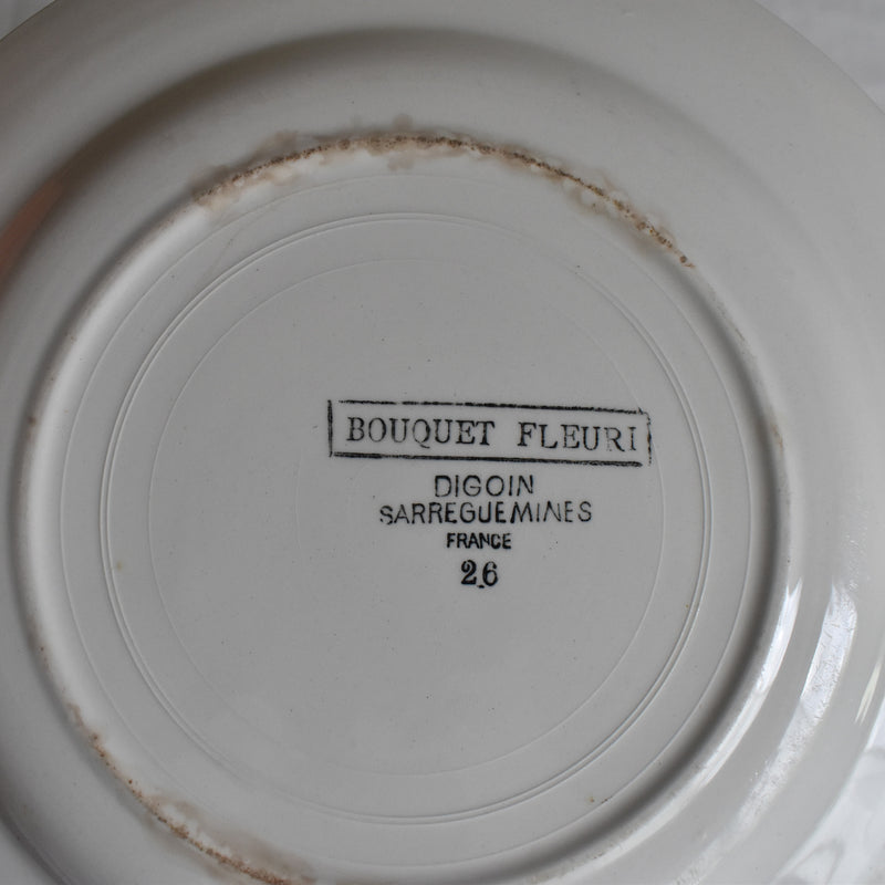 Vintage Plate Digoin & Sarreguemines Bouquet Fleuri B