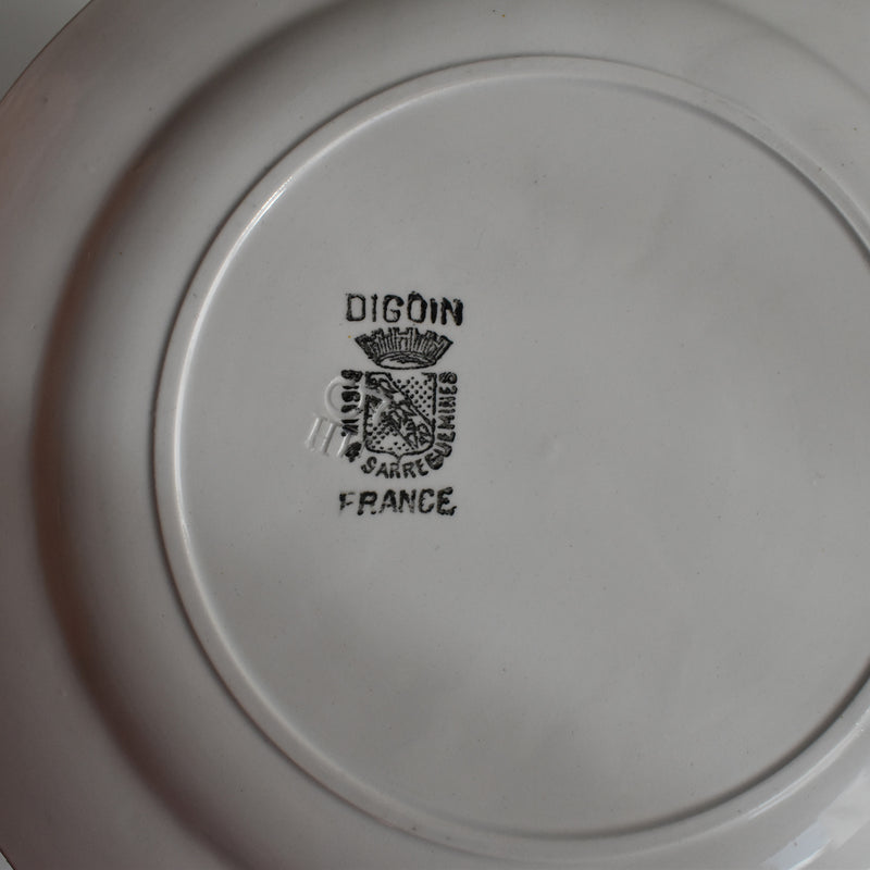 Vintage Dessert Plate, Digoin Sarreguemines, White E
