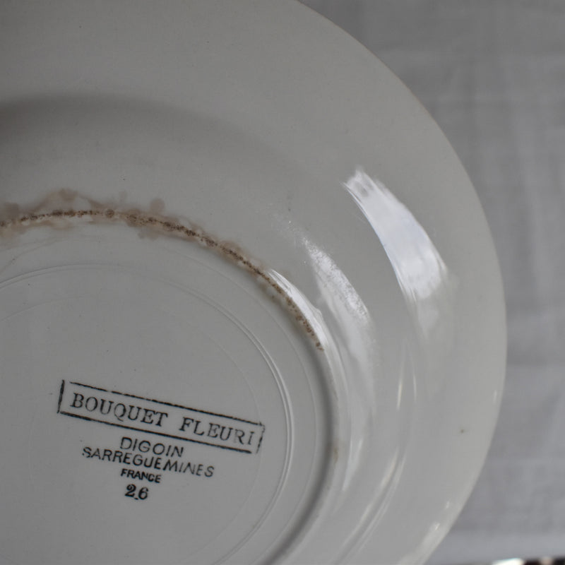 Vintage Plate Digoin & Sarreguemines Bouquet Fleuri B