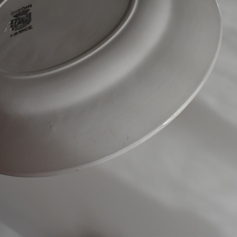 Vintage Dessert Plate, Digoin Sarreguemines, White E