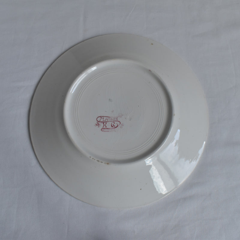 Antique Plate K&G Lunéville Platane Z7