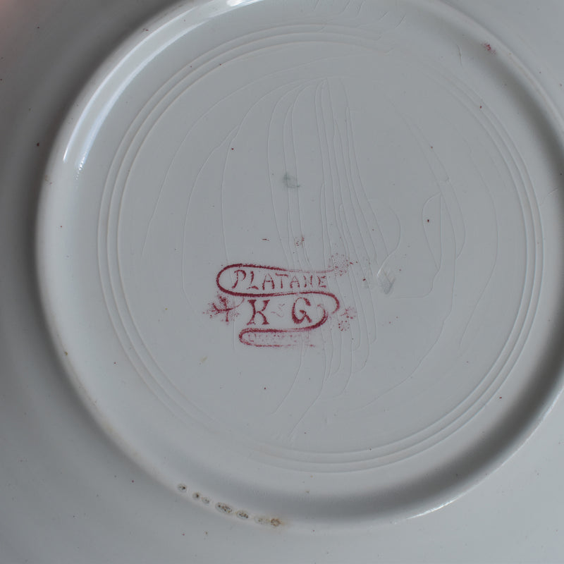 Antique Plate K&G Lunéville Platane Z7