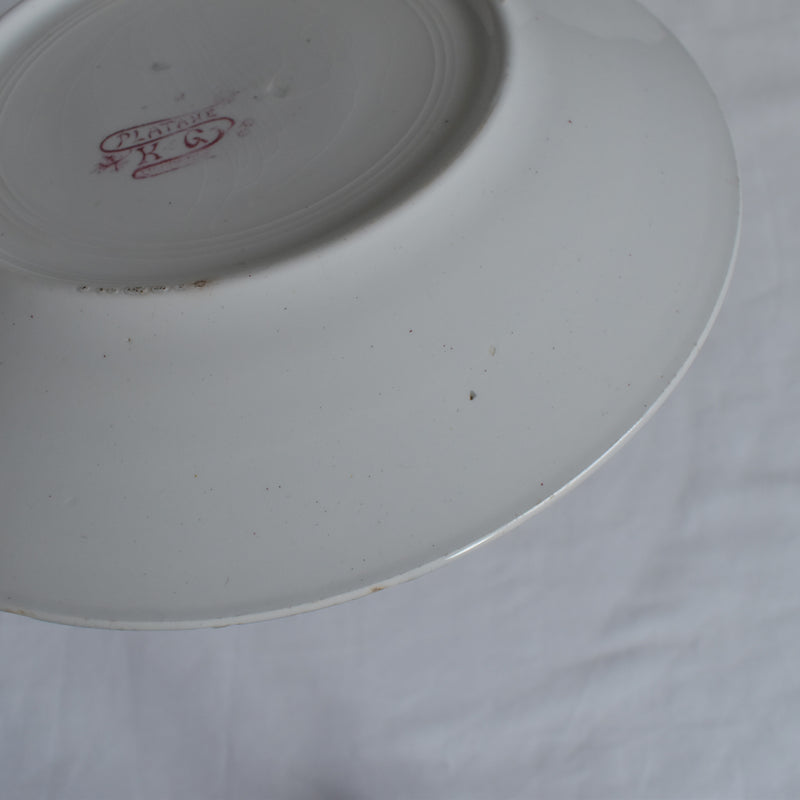 Antique Plate K&G Lunéville Platane Z7