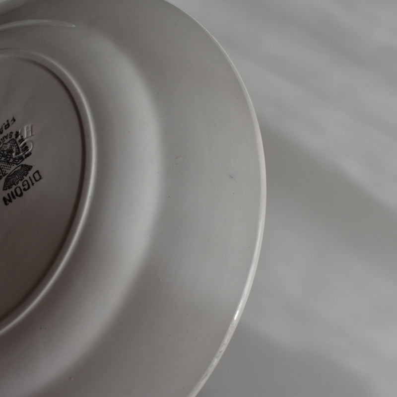 Vintage Dessert Plate, Digoin Sarreguemines, White E