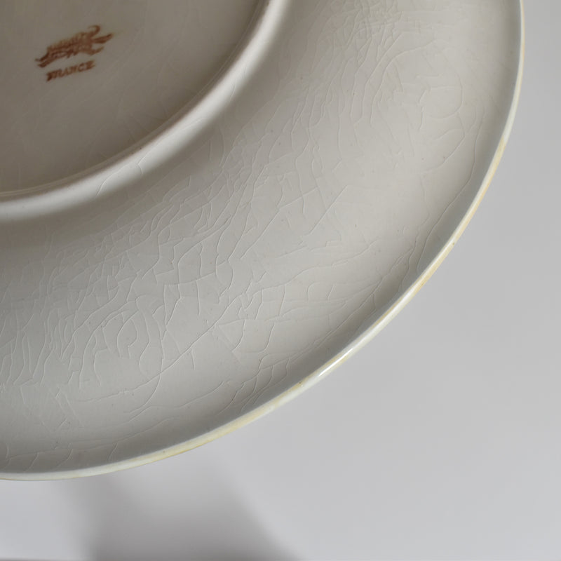 Antique dessert plate Lunéville Barbotine Pensée B